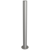 Stainless steel post |  76 mm | with decorative ring | stationary, to be fixed by plugswith base plate  150 x 5 mm | without lock | without eyelet